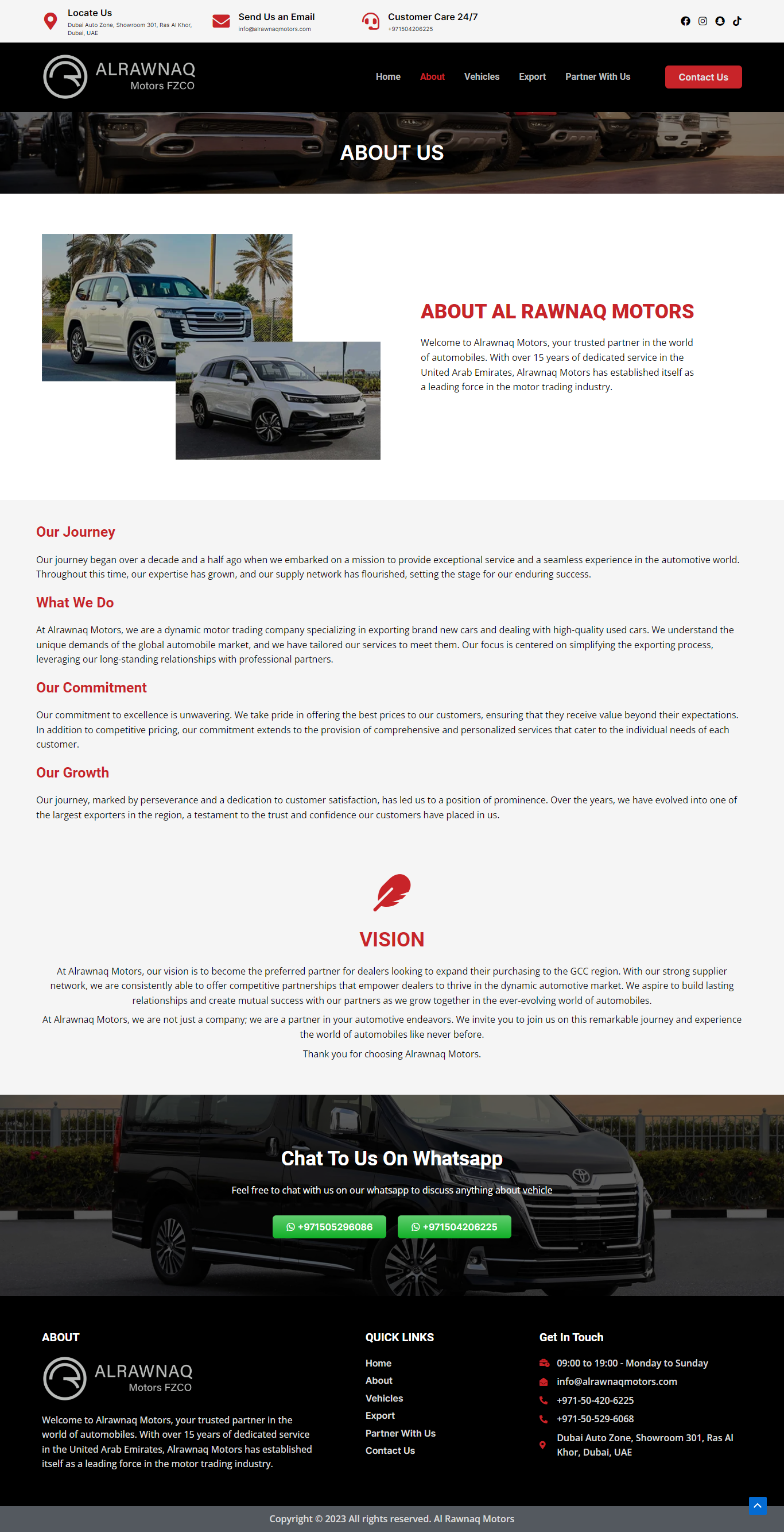 Al-Rawnaq Motors – Website Design - Webioz